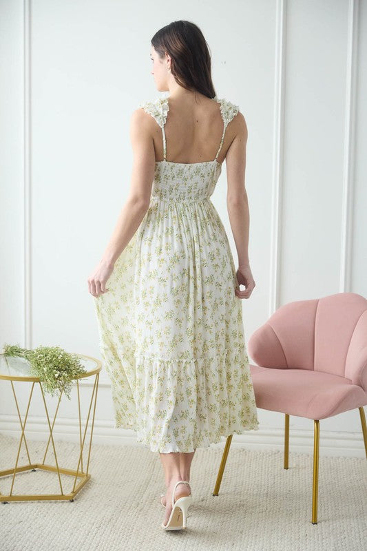 Ivory Floral Wrap Maxi