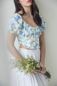 Blue Floral Corset