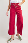 Red Button Front Twill