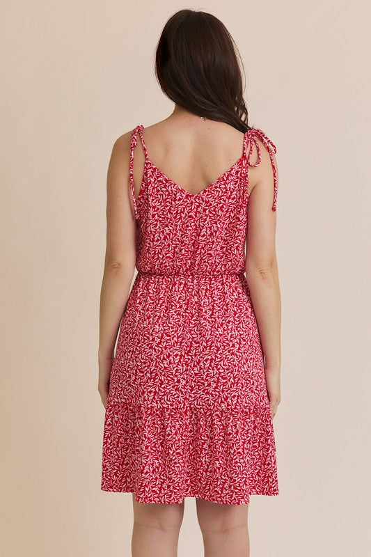 Red & White Spaghetti Strap