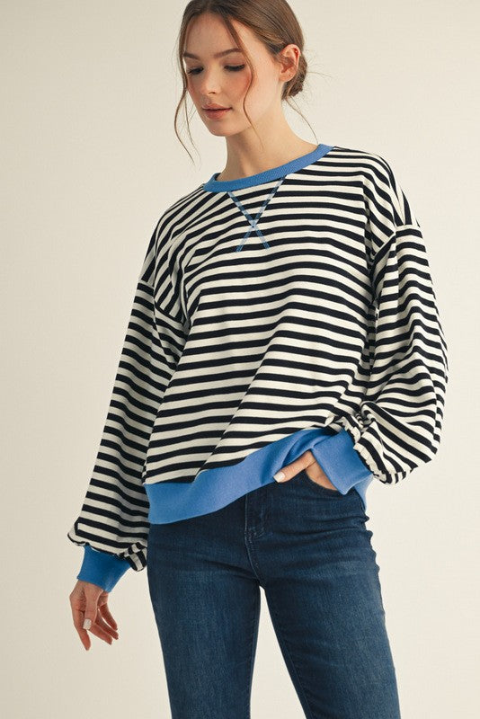 Ivory & Black Stripe