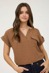 Split Neck Back Button