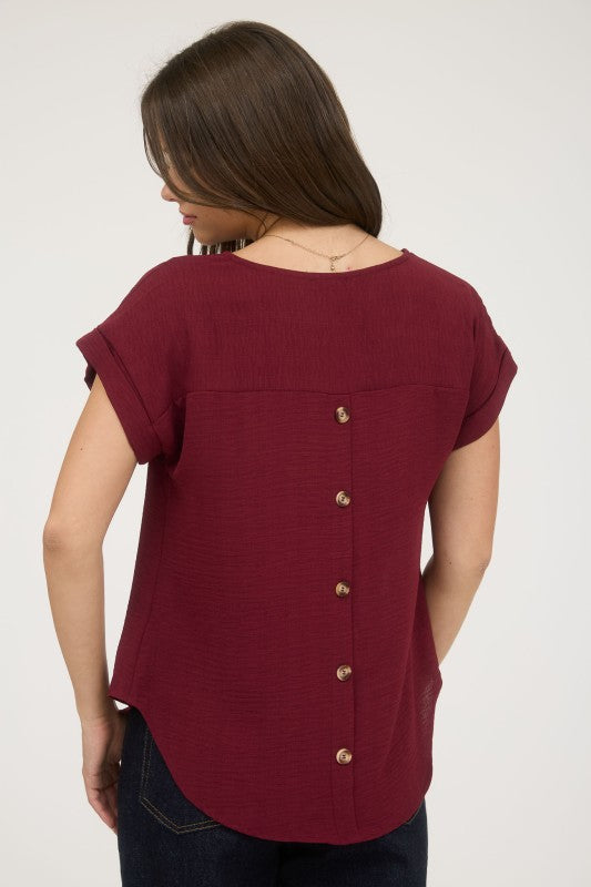 Split Neck Back Button