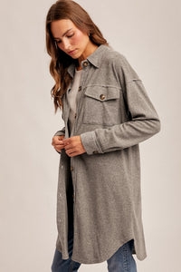 Grey Brushed Shacket