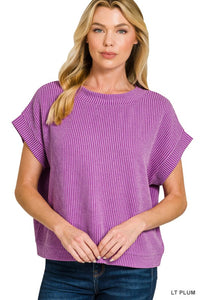 Ribbed Boat Neck