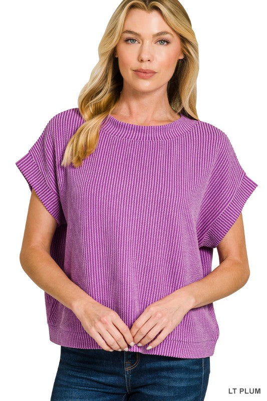 Ribbed Boat Neck