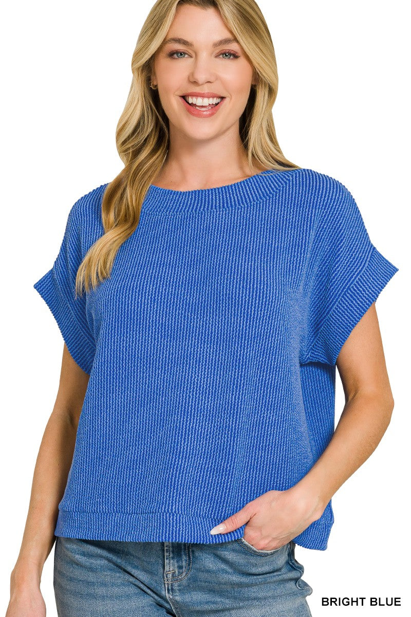 Ribbed Boat Neck