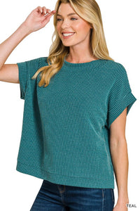 Ribbed Boat Neck