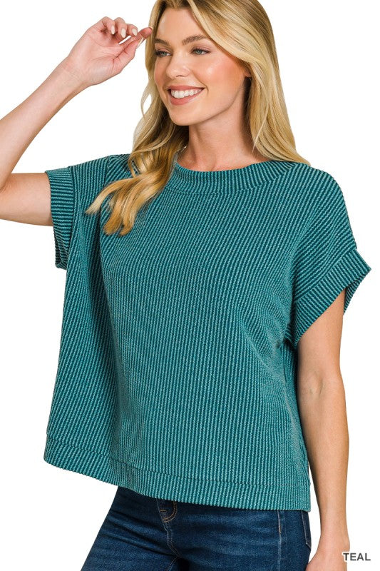 Ribbed Boat Neck