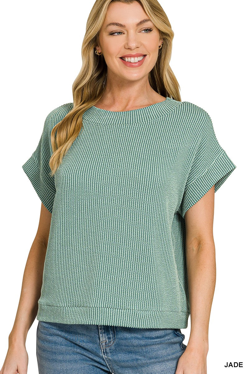 Ribbed Boat Neck