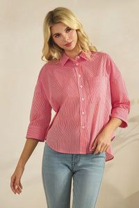 Red Stripe Poplin