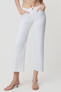 White Crop Wide Leg
