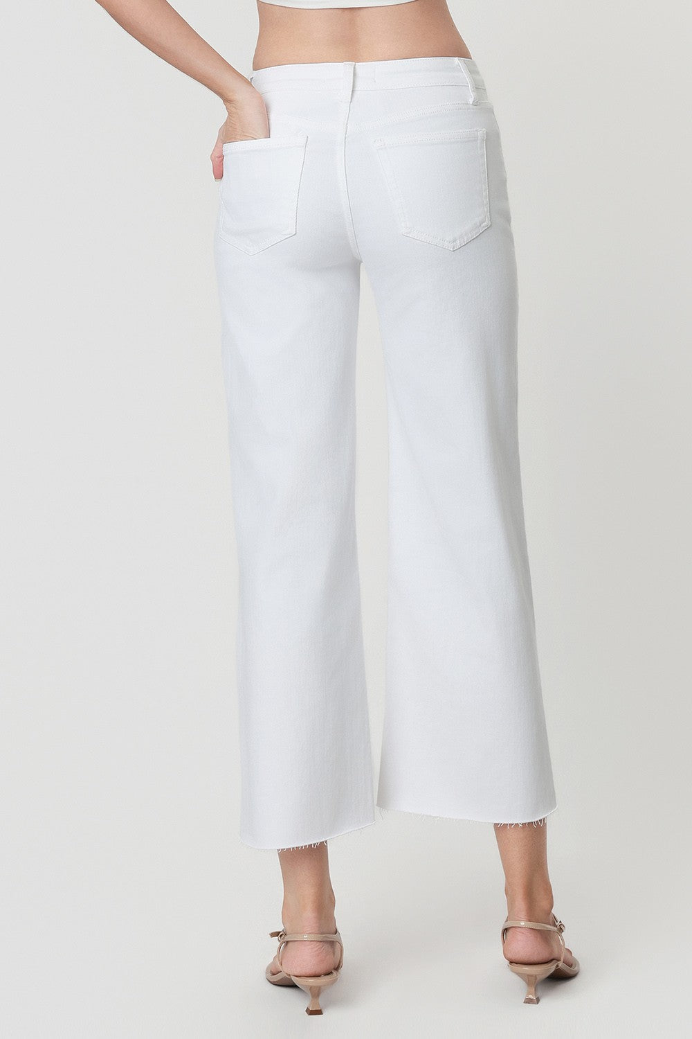 White Crop Wide Leg