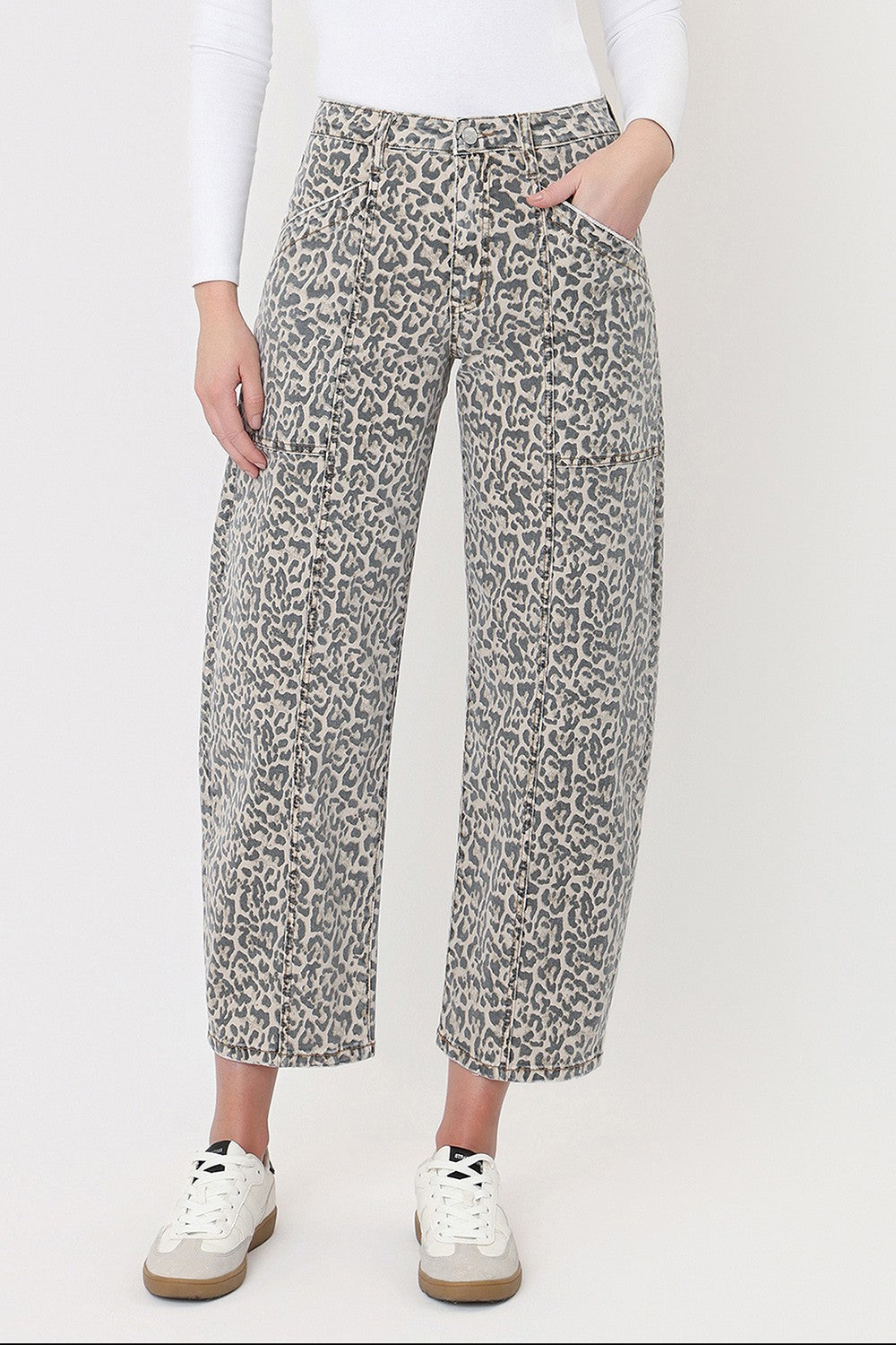 Leopard Barrel Denim