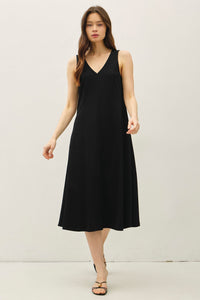Black V-Neck Dress