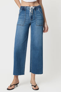 Drawstring Soft Wide Denim
