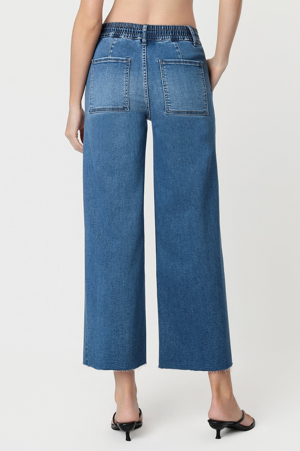 Drawstring Soft Wide Denim
