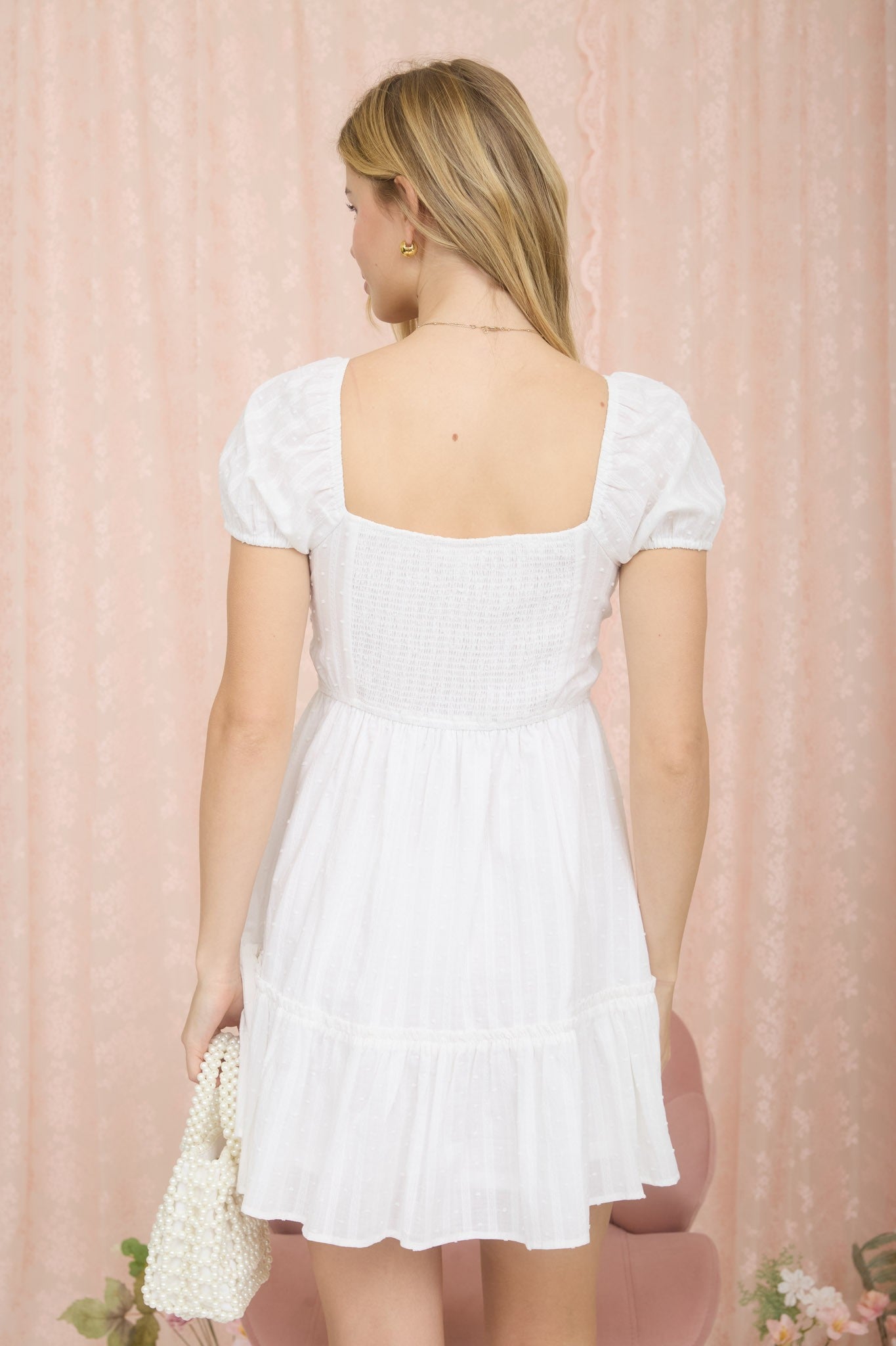 White Dot Mini Dress