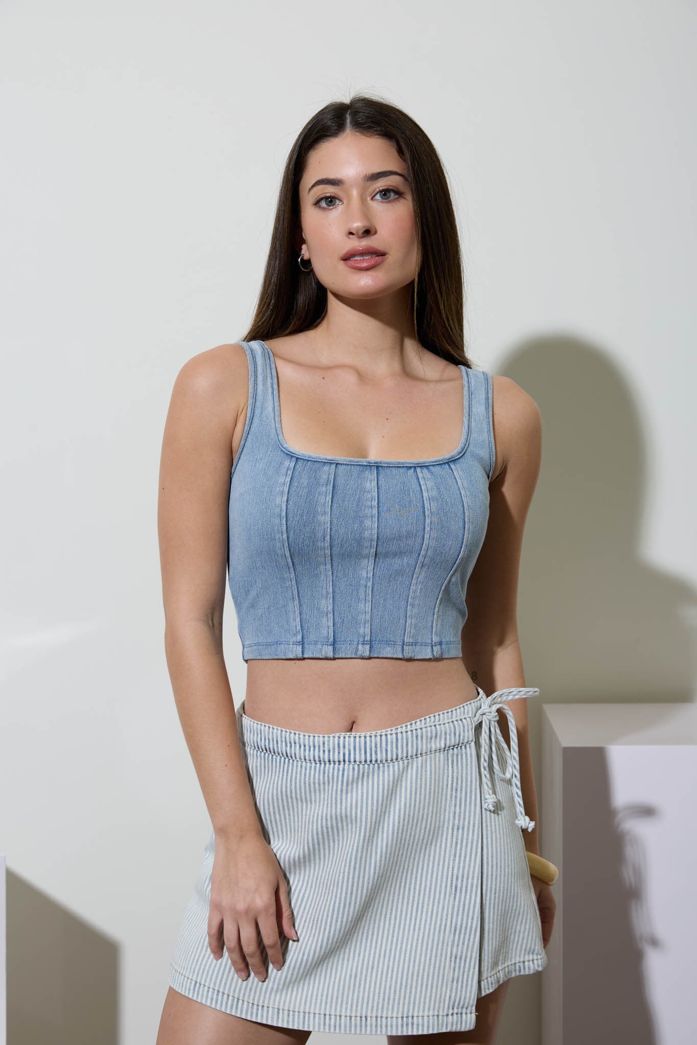 Denim Cropped Tank