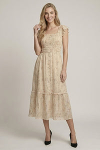 Cream Multi Floral Midi