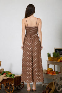 Brown Polka Dot Midi
