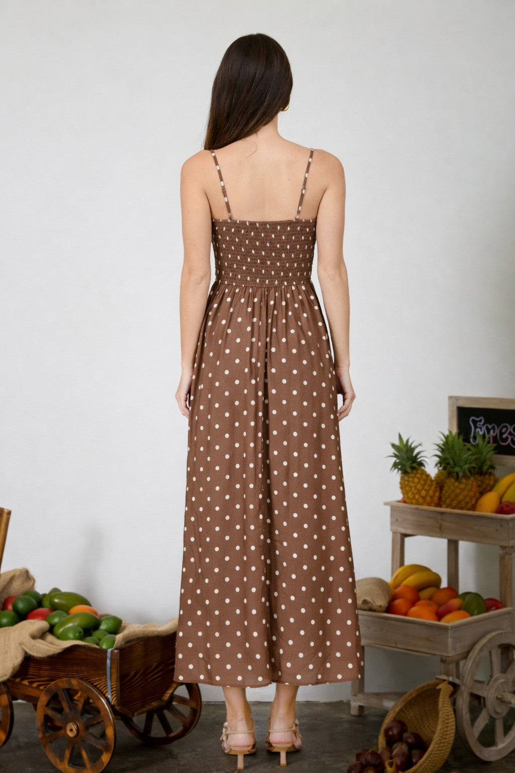 Brown Polka Dot Midi
