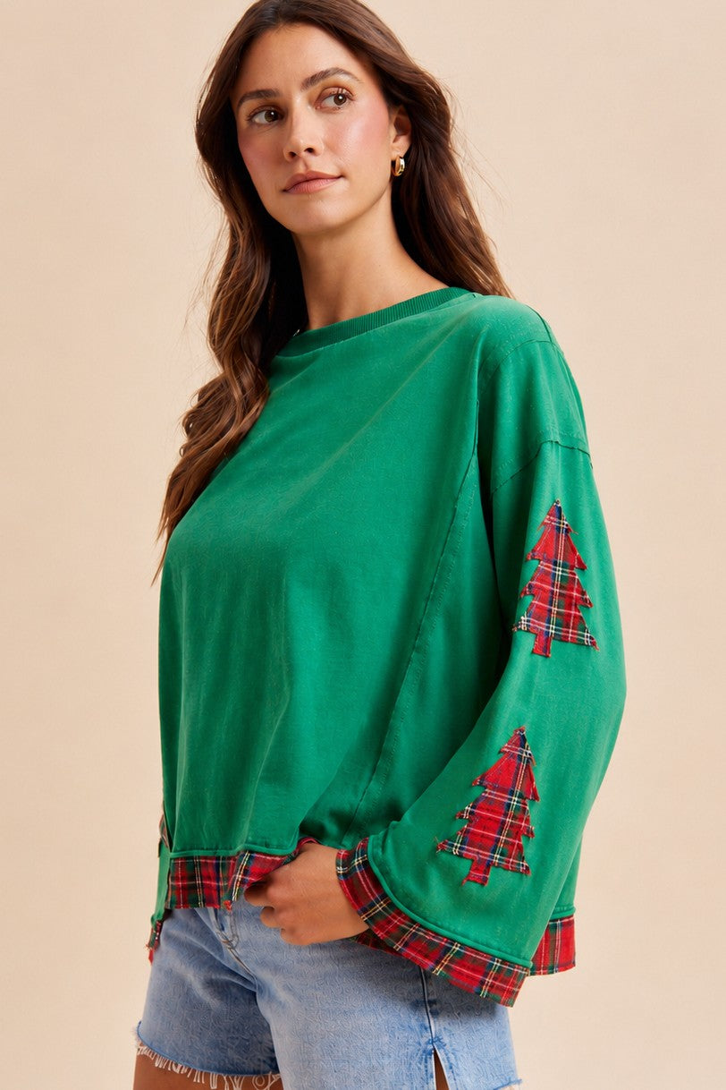 Christmas Tree Patch Top