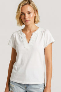 White Scallop Trim Top