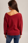 Wine Asymmetrical Sweater