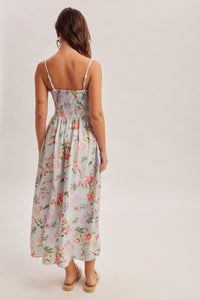 Floral & Stripe Smocked Dress