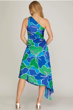 Tropical Blues One Shoulder