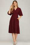 Wine Tier Midi Dress