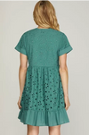 Green Embroidered Dress