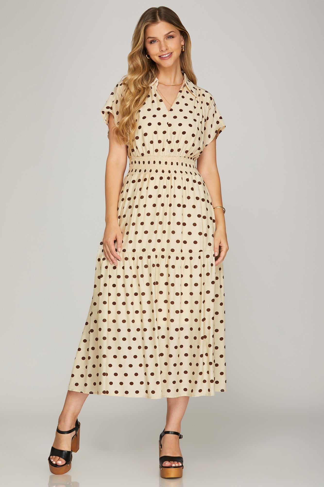 Cream Polka Dot Dress