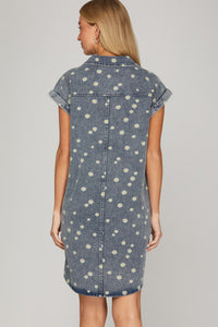 Floral Denim Shirt Dress
