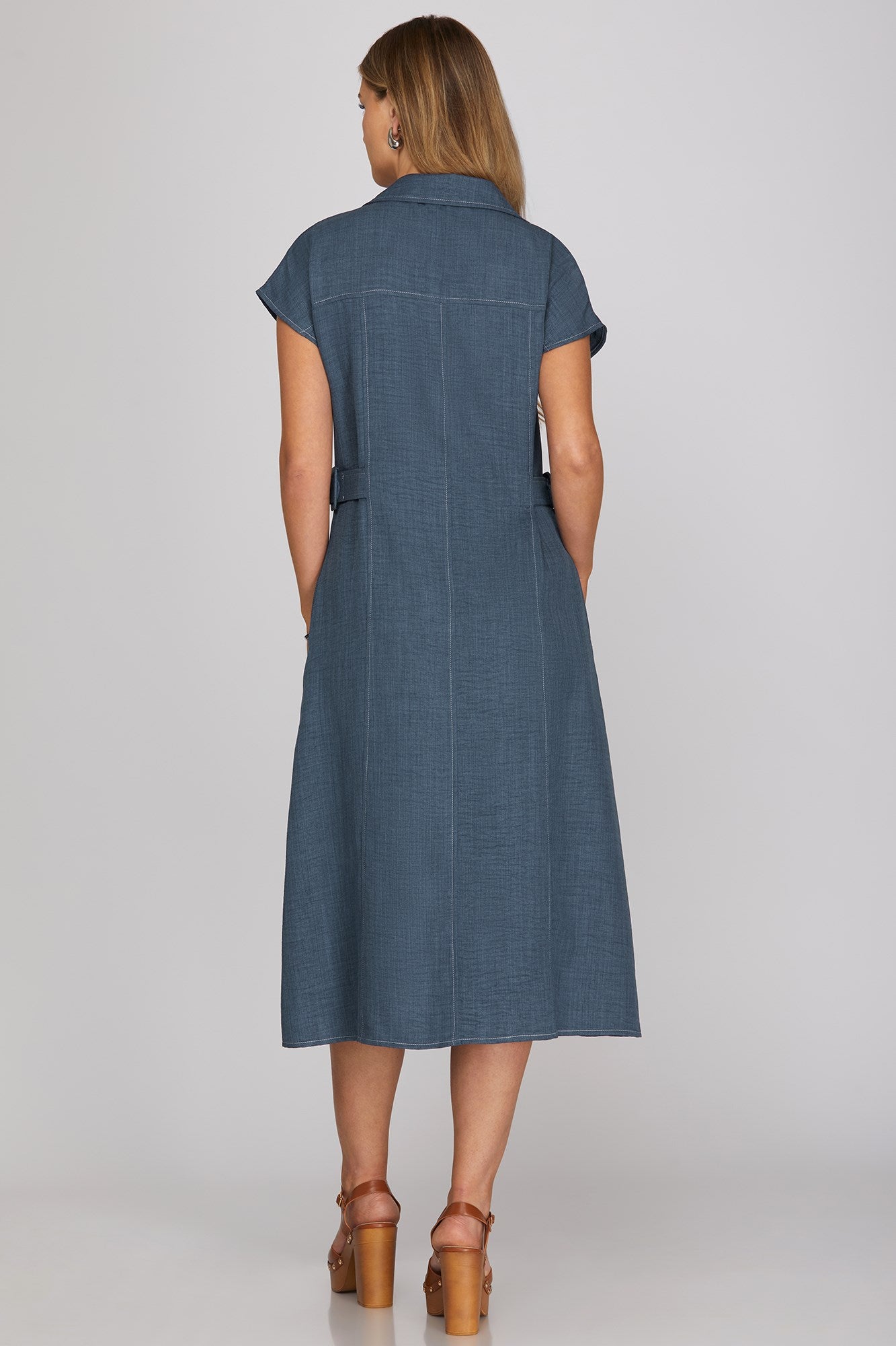 Dark Denim Buttondown Midi