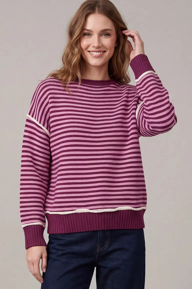 Magenta Stripe Sweater
