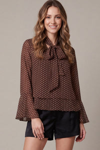 Chocolate Polka Dot Blouse