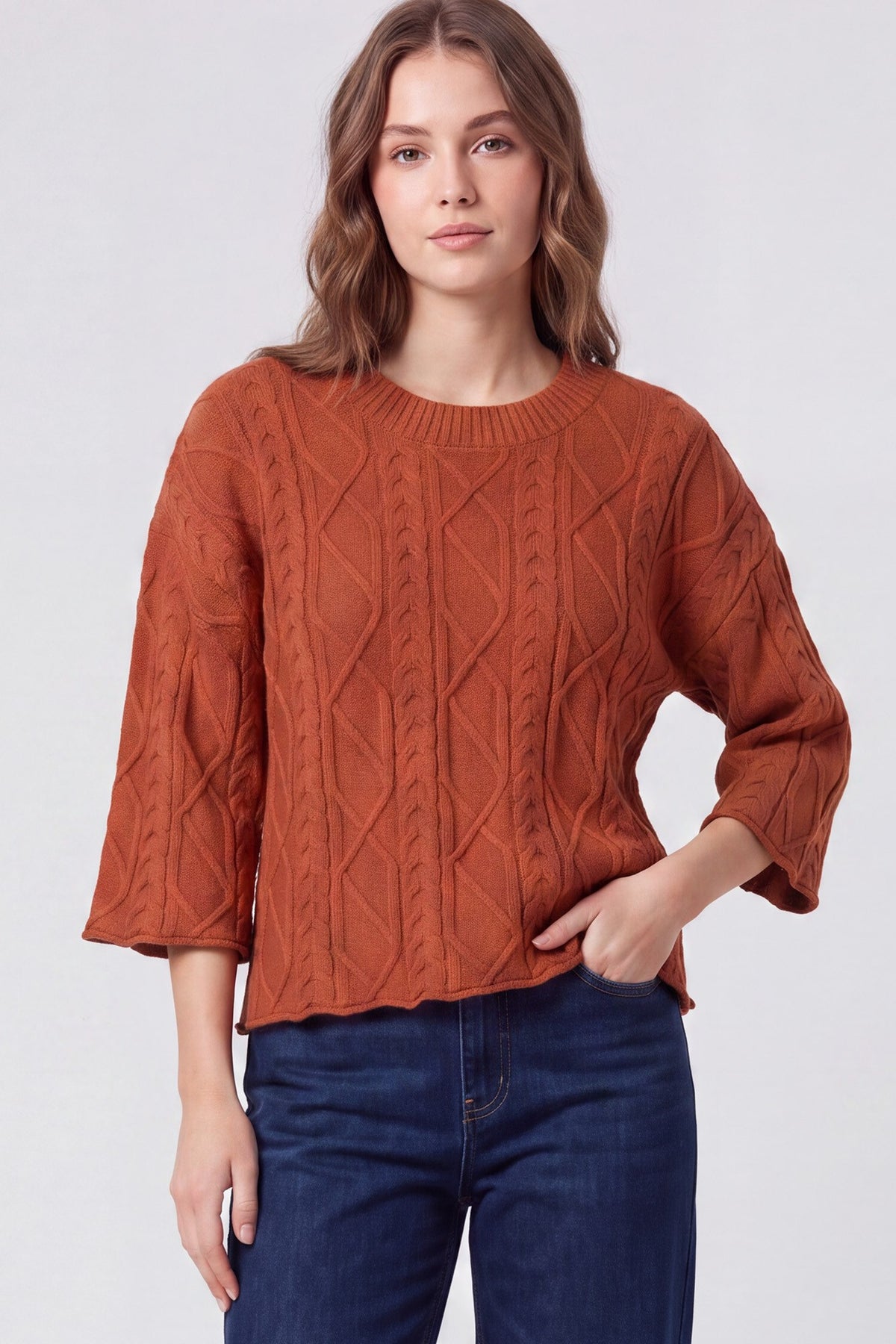 Pumpkin Cable Sweater
