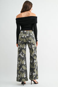 Camo Wide Leg Denim