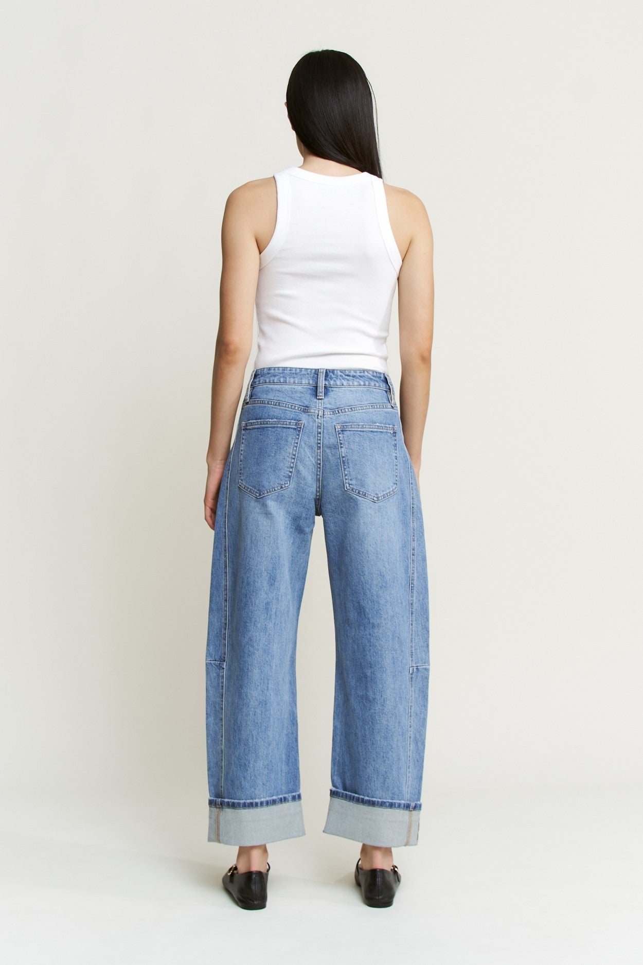 Barrel Cuff Hem Denim