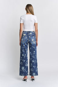 Dark Floral Wide Leg