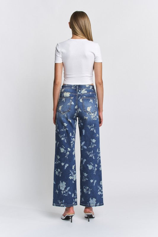 Dark Floral Wide Leg