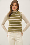 Olive Stripe Sweater Vest