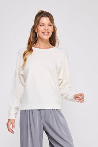 Cream Pointelle Sweater