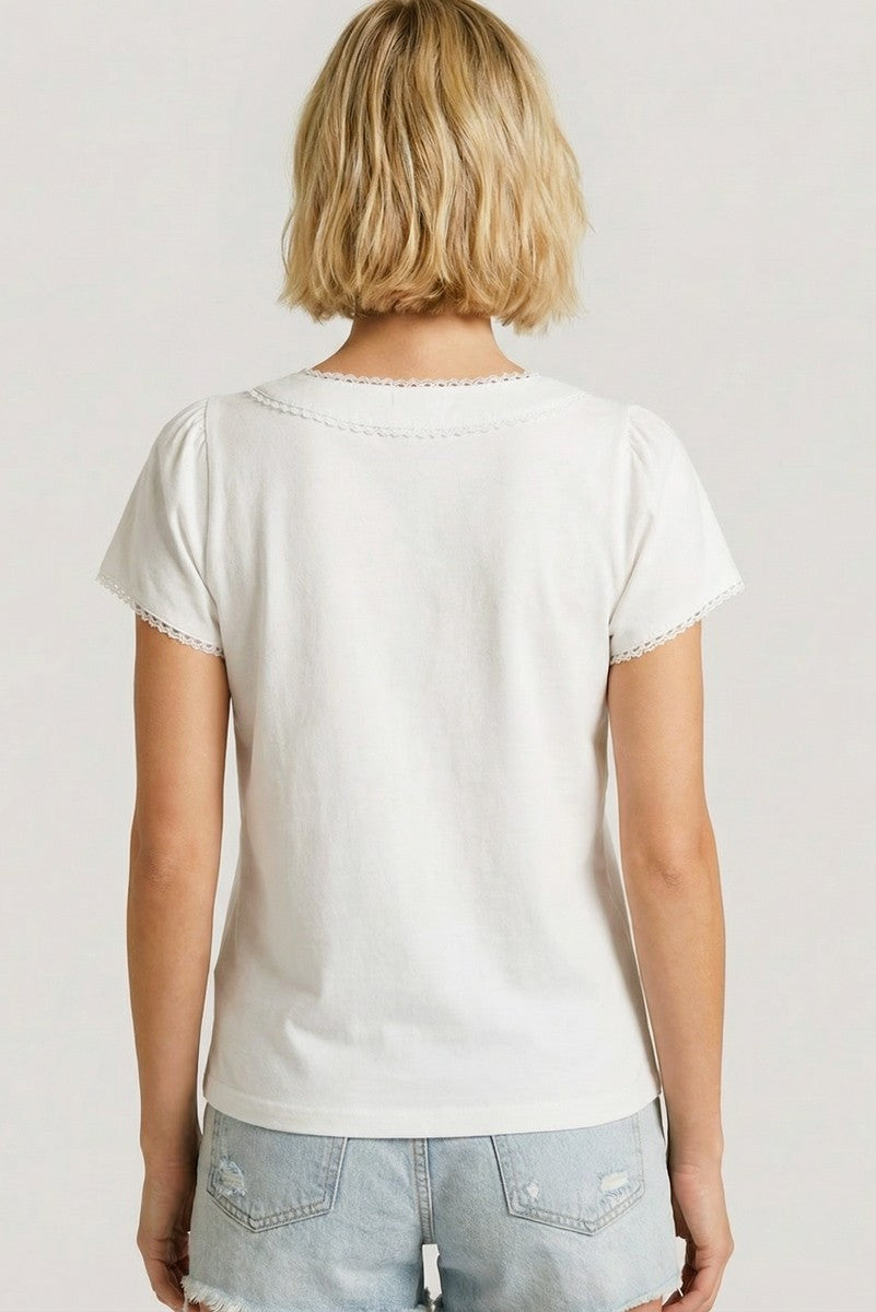 White Scallop Trim Top