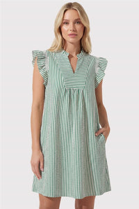 Green Seersucker Dress