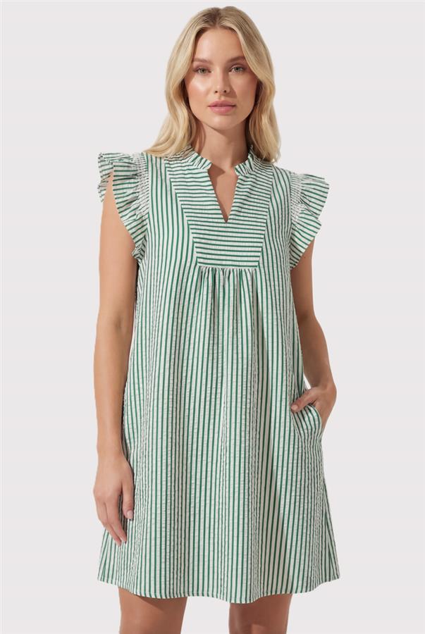 Green Seersucker Dress