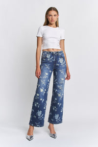 Dark Floral Wide Leg