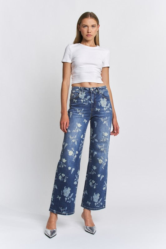 Dark Floral Wide Leg